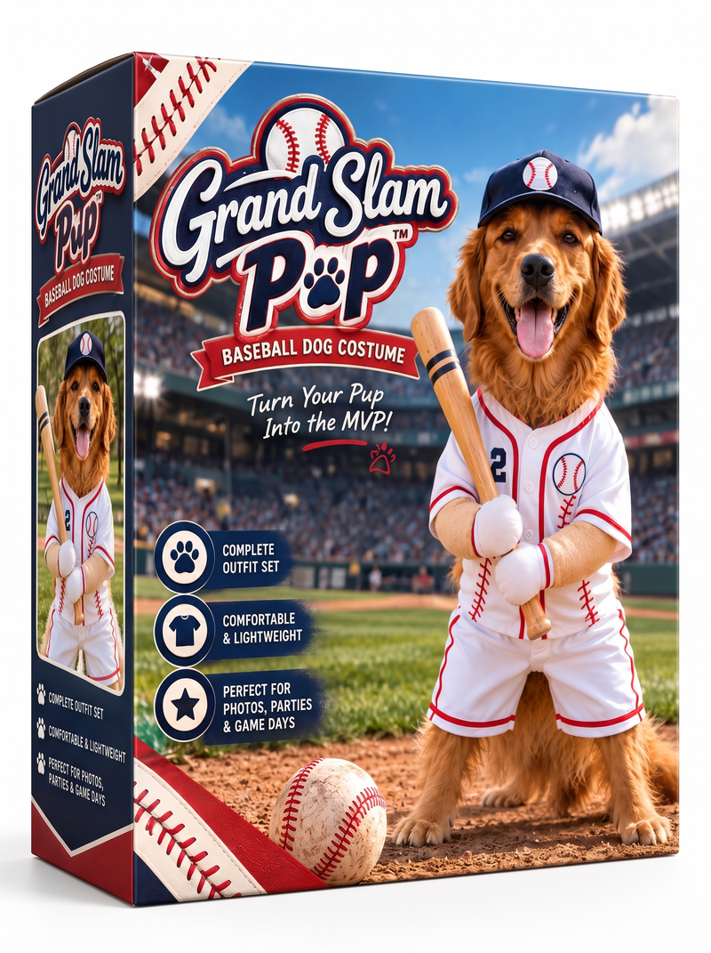 Grand Slam Pup Baseball Dog Costume